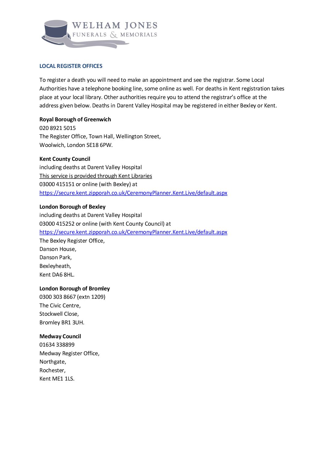 Local register offices