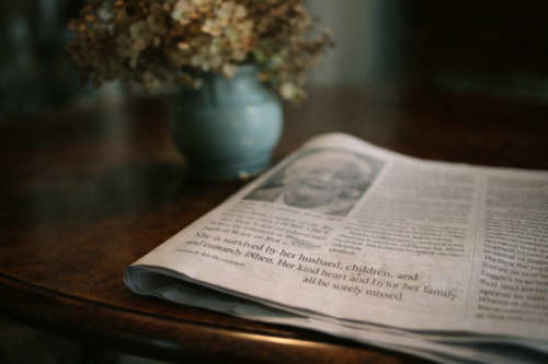 funeral details in newspaper