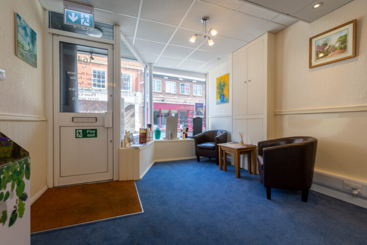 Reception area of Welham Jones's funeral home in Tonbridge.