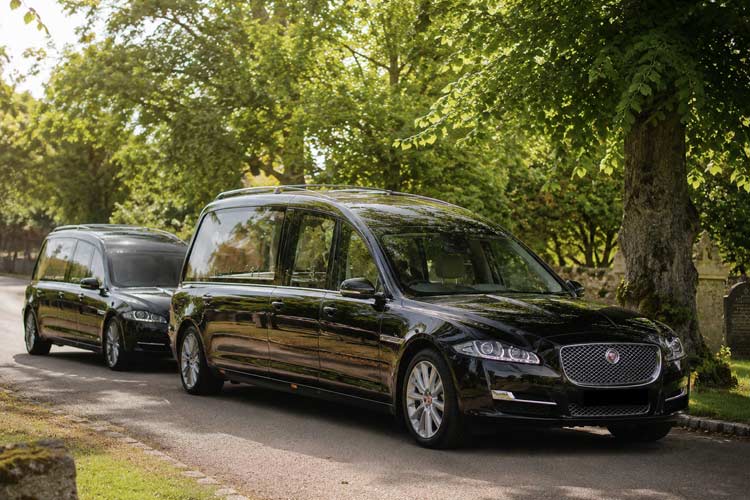 Jaguar hearse and funeral limousine service in Borough Green, providing dignified transport for families.