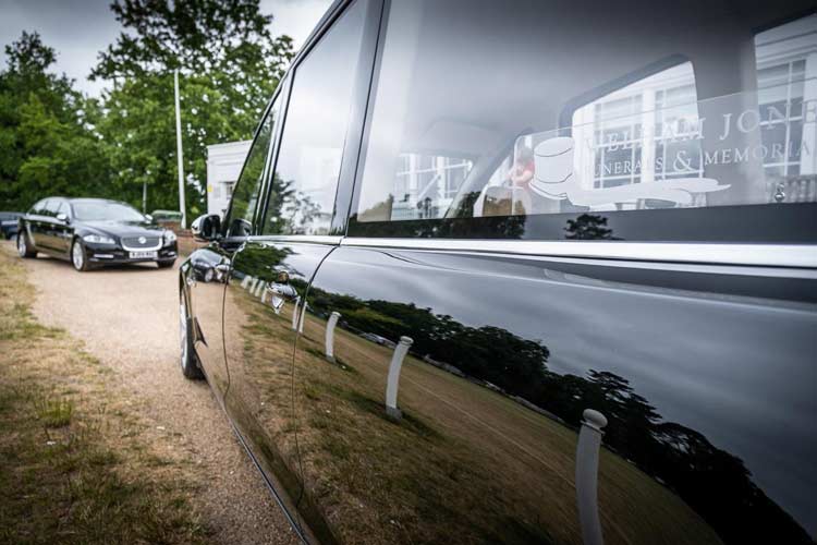 Funeral limousine service Sevenoaks Jaguar funeral cards