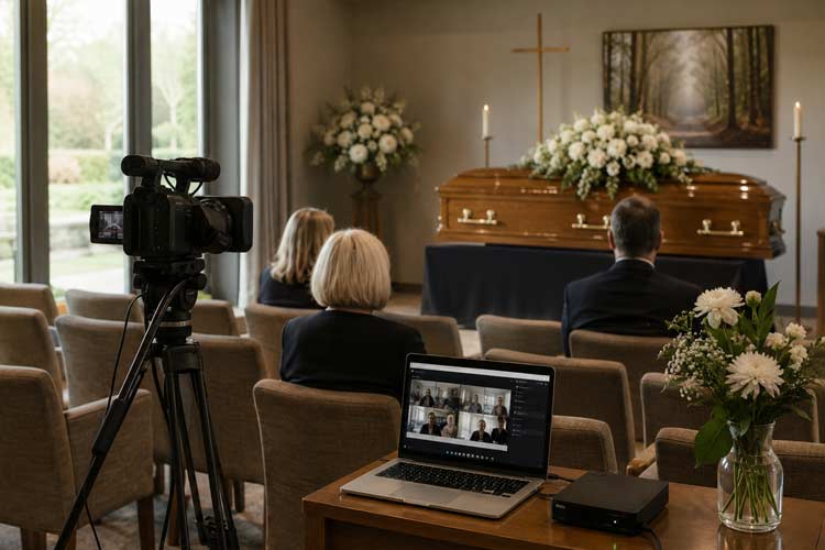 Live funeral streaming in Borough Green with a private service link arranged for relatives unable to attend in person.